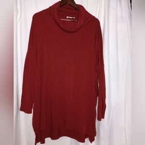 Zenana Outfitters Rust Cowl Neck Tunic Oversized Soft Shirt 1X Autumn Fall